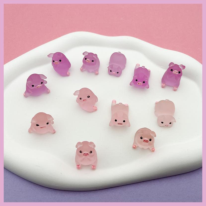 Tượng Heo Con Ba Chiều Bằng Nhựa Phát Quang Dễ Thương Dùng Trang Trí DIY