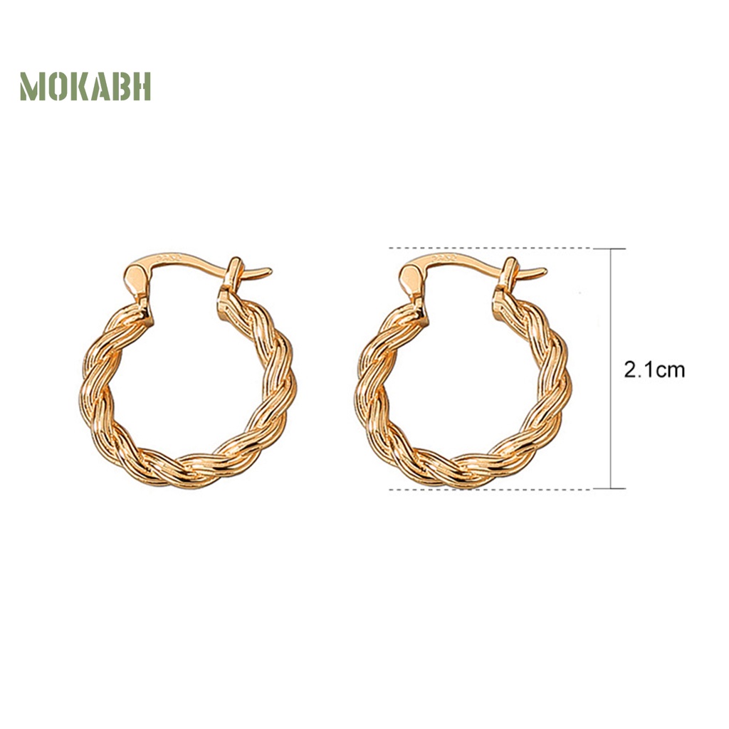 1 Đôi Bông Tai Tròn Xoắn Phong Cách Retro Dành Cho Nữ