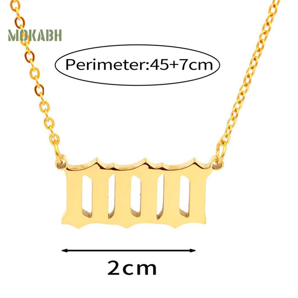 Vòng cổ Bằng Thép Không Gỉ Mặt Số Thời Trang 000 111