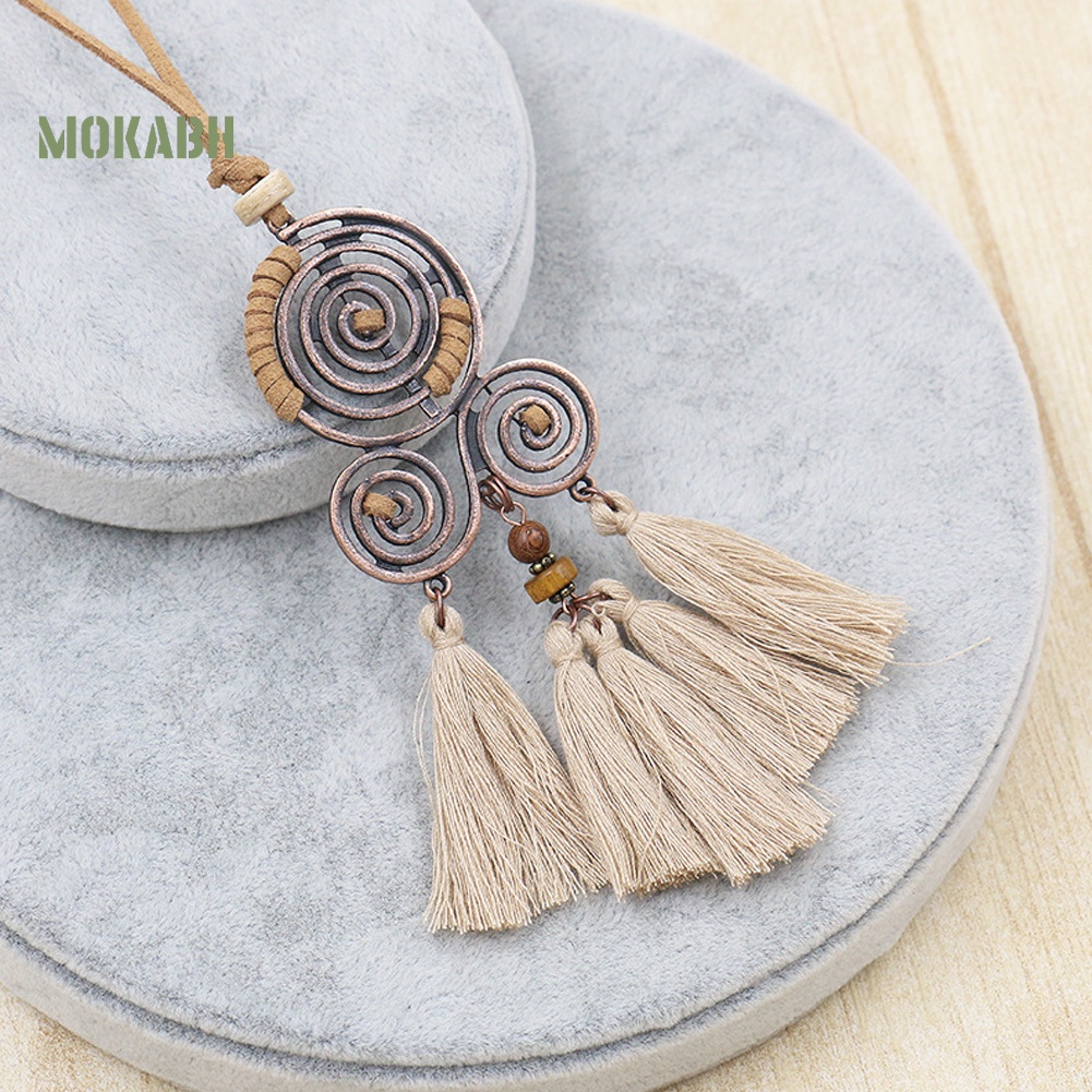 Vòng cổ Dáng Dài Phối Tua Rua Phong Cách Bohemian Thời Trang