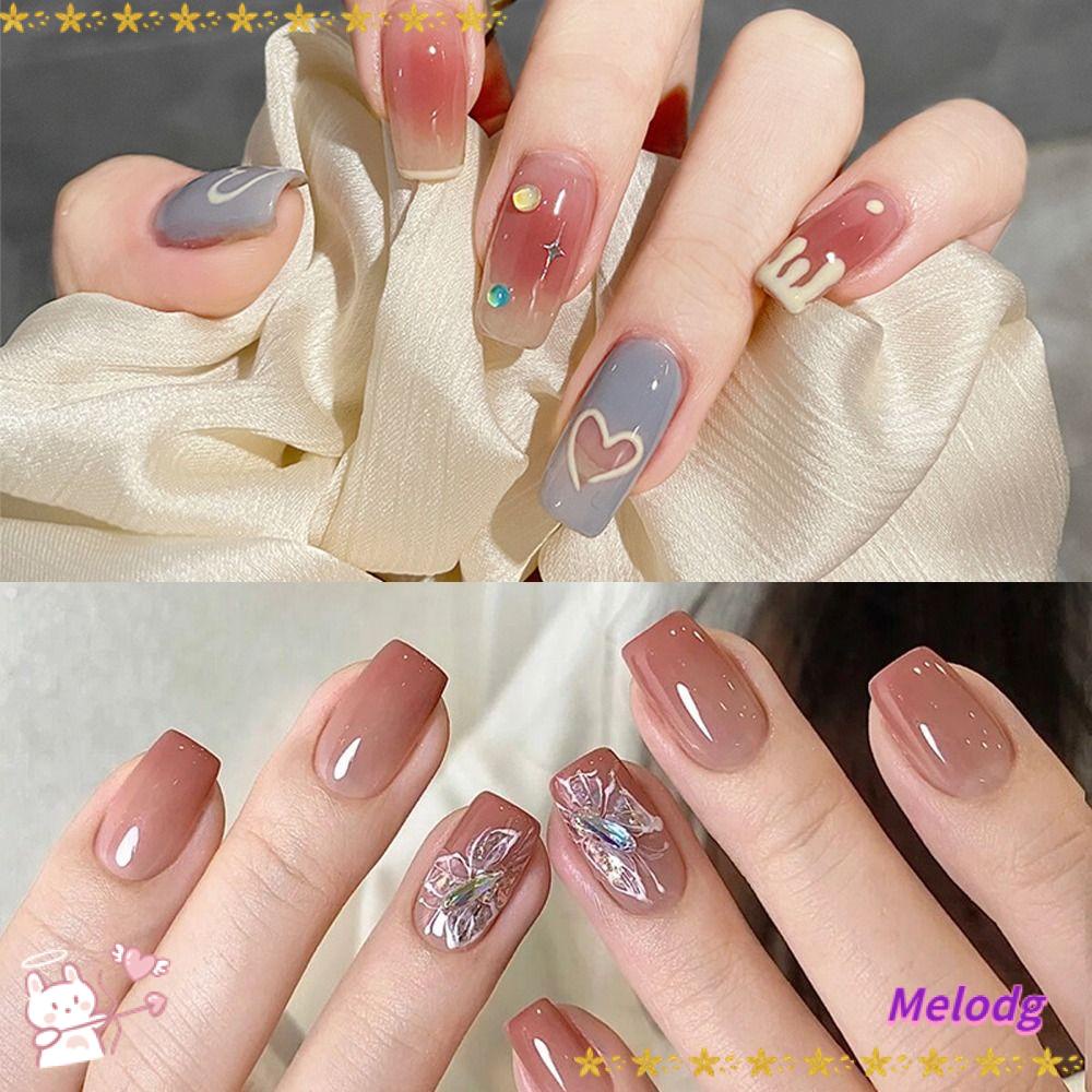 Set 24 Móng Tay Giả DIY Dạng Nhấn Tiện Dụng