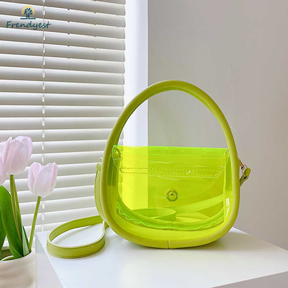 Túi Đeo Vai Bằng PVC Trong Suốt Thoáng Khí Thời Trang Cho Nữ