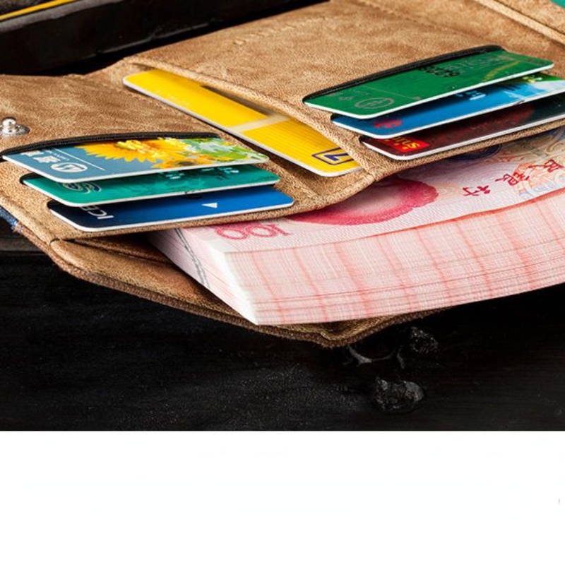 Ví Ngắn Gấp Gọn Đa Năng Họa Tiết Hoạt Hình Dễ Thương Cho Nam