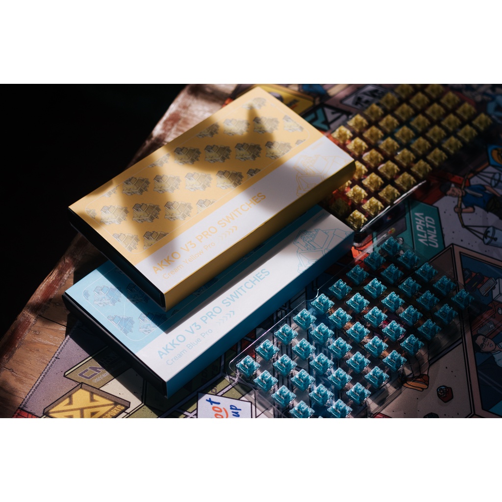 Bộ 45 Nút Công Tắc AKKO V3 / V3 pro Màu Vàng Kem AKKO CS Switch5 Pin 50gf Chống Bụi Tương Thích Bàn Phím Cơ MX