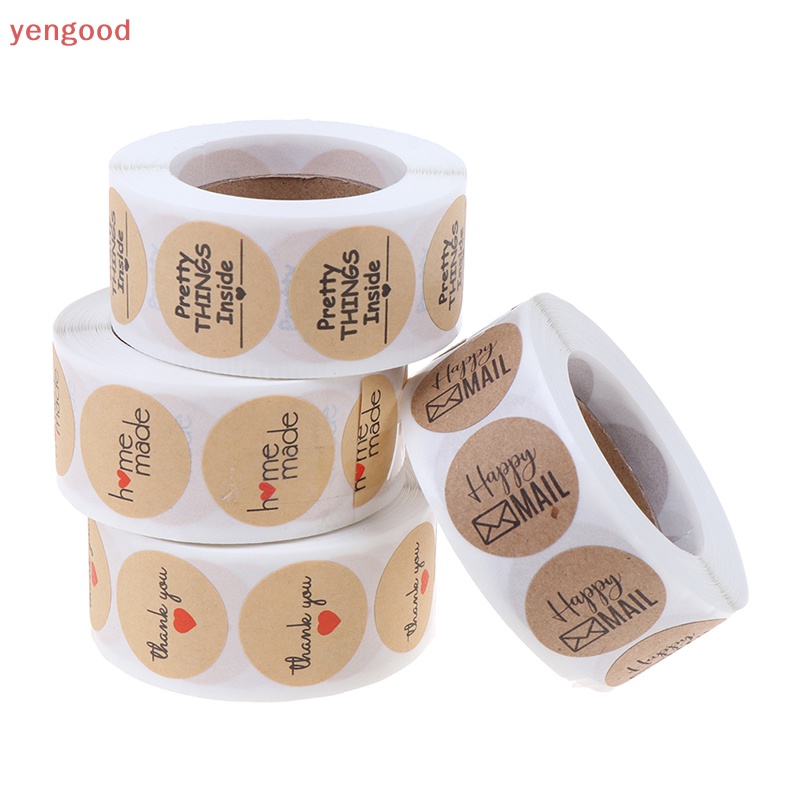 Set 500 Miếng Dán 1 inch In Chữ Thank You Trang Trí Phong Bì Tiệc