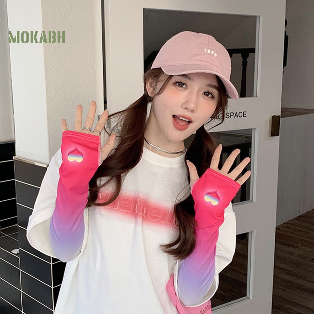 1 Cặp Găng Tay Chống Nắng / Tia UV / Chống Trượt Cách Nhiệt Màu Sắc Tương Phản