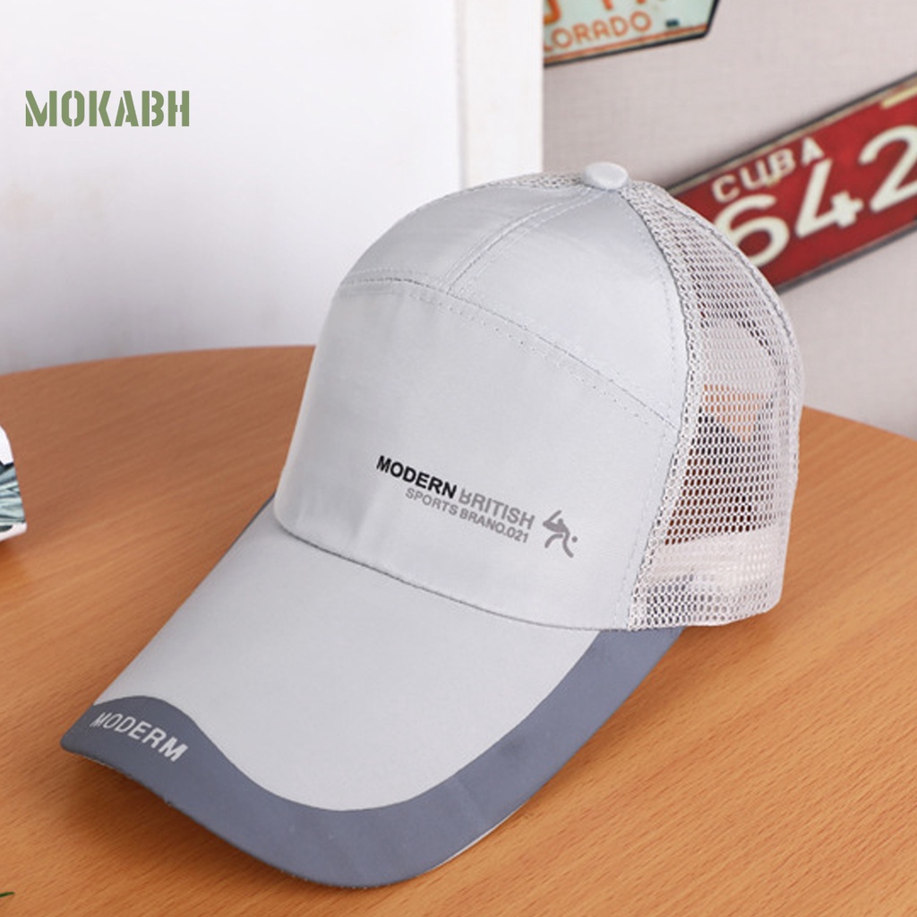 [Mok Abh] Mũ Lưỡi Trai Phối Lưới Thêu Họa Tiết Phong Cách Thể Thao Thời Trang Mùa Hè Cho Nữ