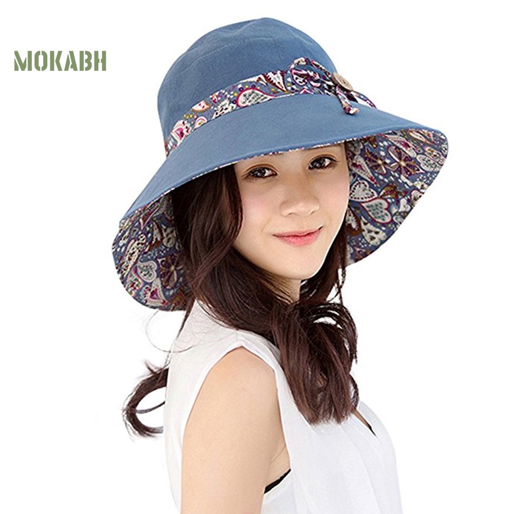 [Mok Abh] Mũ Cotton Thoáng Khí Có Thể Gấp Lại Được Dùng Cho Mùa Hè