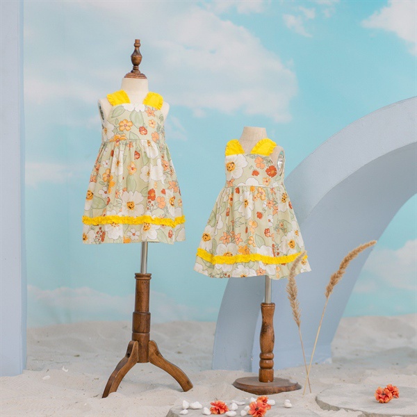váy 2 dây phối bèo 5129 op