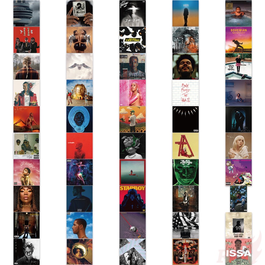 Bộ 100 Cái ❉ ♬ Miếng Dán Trang Trí Album Nhạc Độc Đáo Sáng Tạo ❉ Miếng Dán Đề Can Họa Tiết Doodle Chống Thấm Nước Độc Đáo Thời Trang DIY