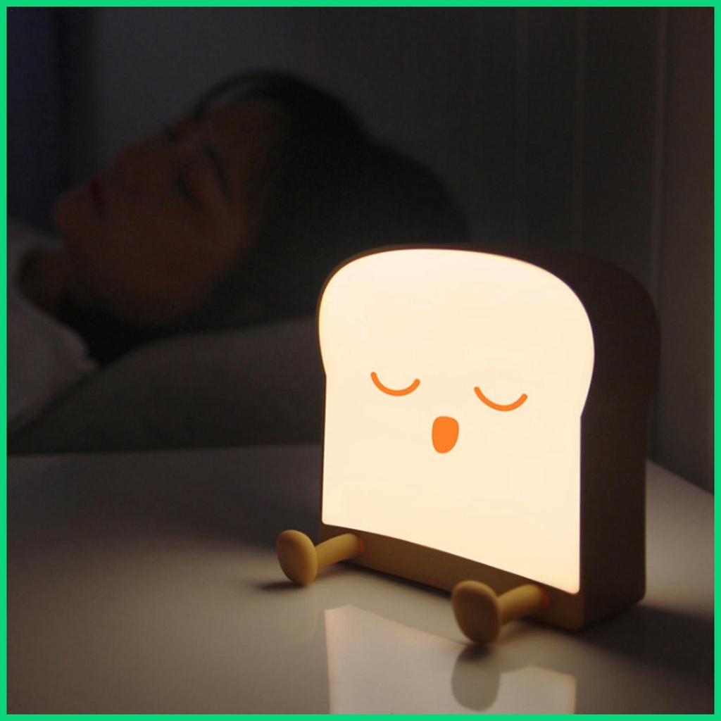 Đèn Ngủ Hình Bánh Mì Nướng Siêu Bền Kèm Sạc USB Tiện Dụng Cho jiwvn