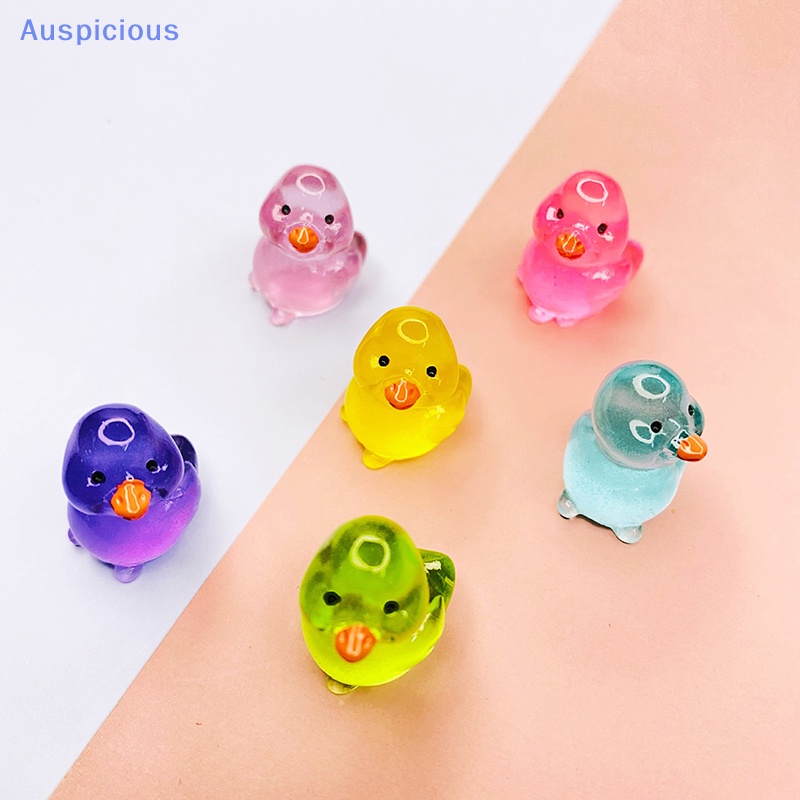 Set 2 Mô Hình Chú Vịt Mini Bằng Nhựa Resin Dạ Quang Trang Trí Tiểu Cảnh / Sân Vườn