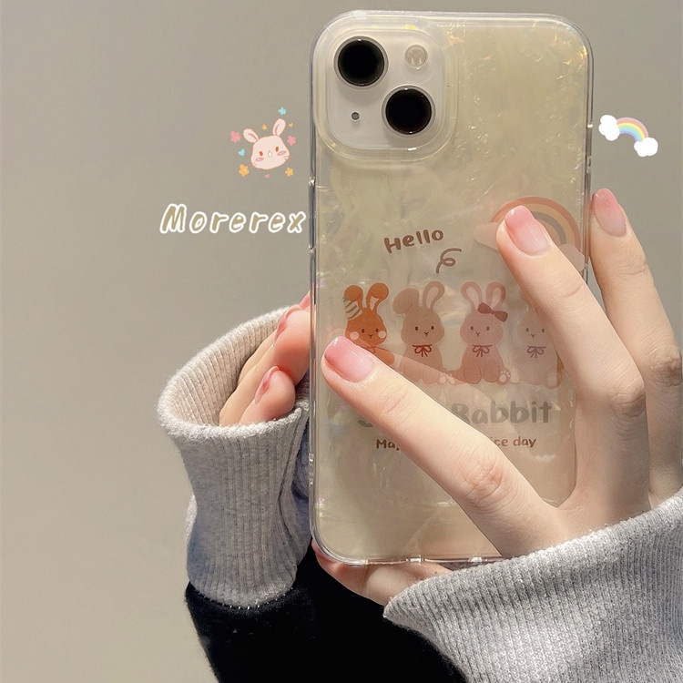 Ốp Điện Thoại TPU Chống Sốc In Hình Thỏ Cho iPhone 14 Pro Max 13 13pro 13prm 11 11pro 14plus 12Pro Max