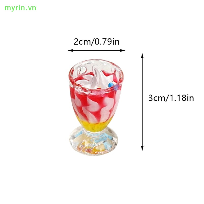 Set 2 Ly Kem / Trái Cây Mini Tỉ Lệ 1: 6 Dùng Để Trang Trí Nhà Búp Bê