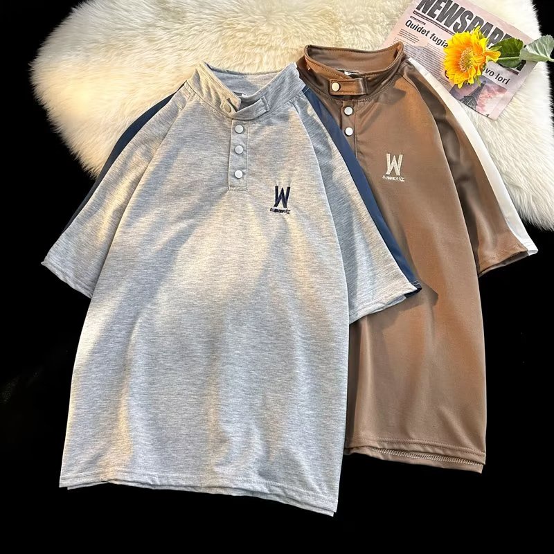 Áo Thun polo Tay Ngắn Phong Cách Retro Mỹ Thời Trang Mùa Hè Cho Nam
