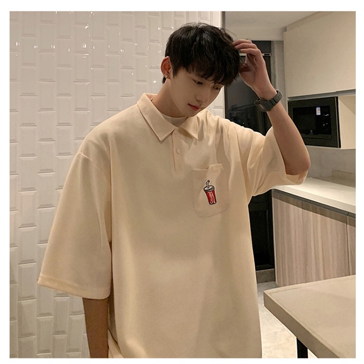 Áo Thun Polo Plus Size Ngắn Tay Thêu Họa Tiết Đơn Giản Theo Phong Cách Mùa Hè Dành Cho Nam