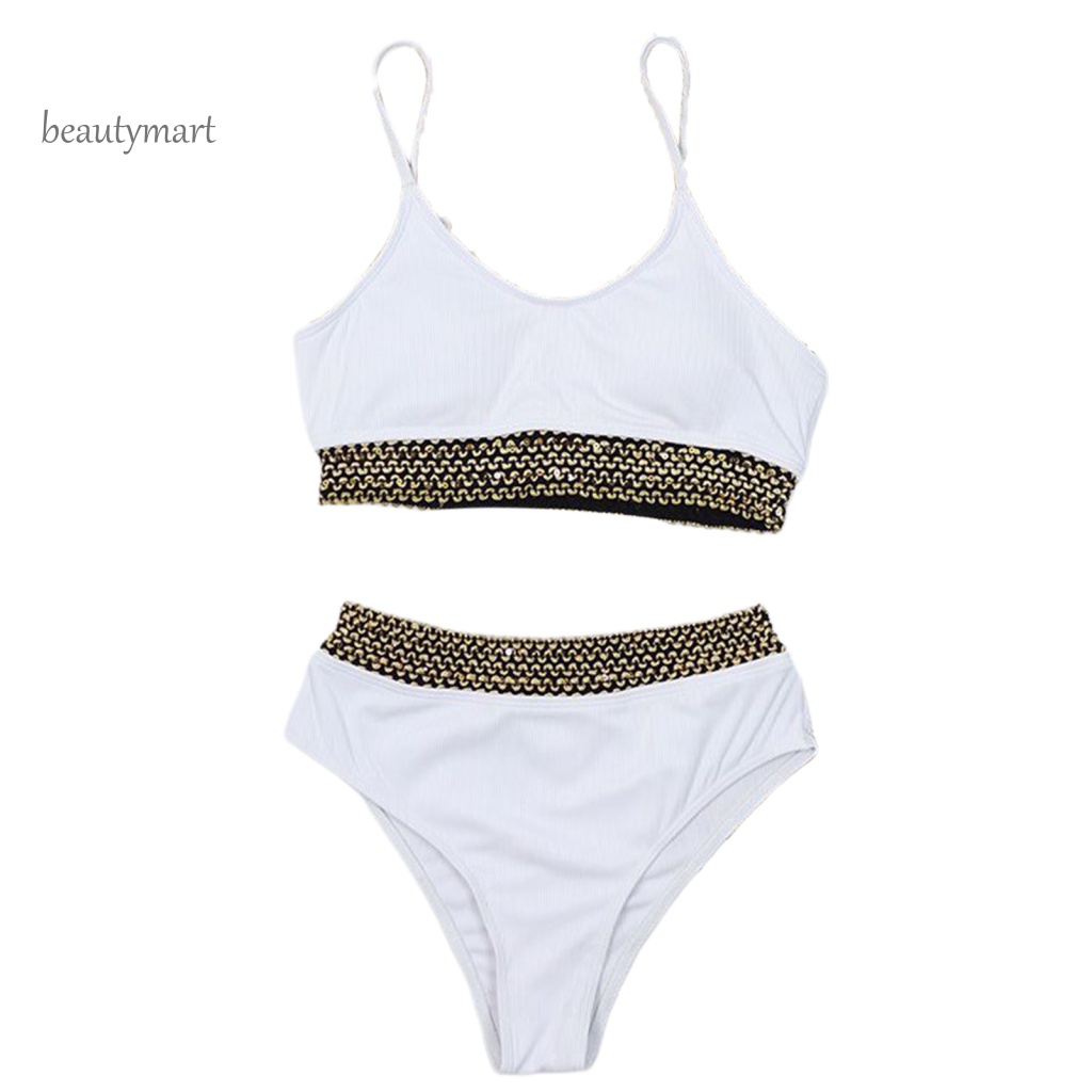 Bộ Bikini 2 Mảnh Có Đệm Ngực Và Quần Lưng Cao Màu Sắc Có Thể Điều Chỉnh Cho Nữ