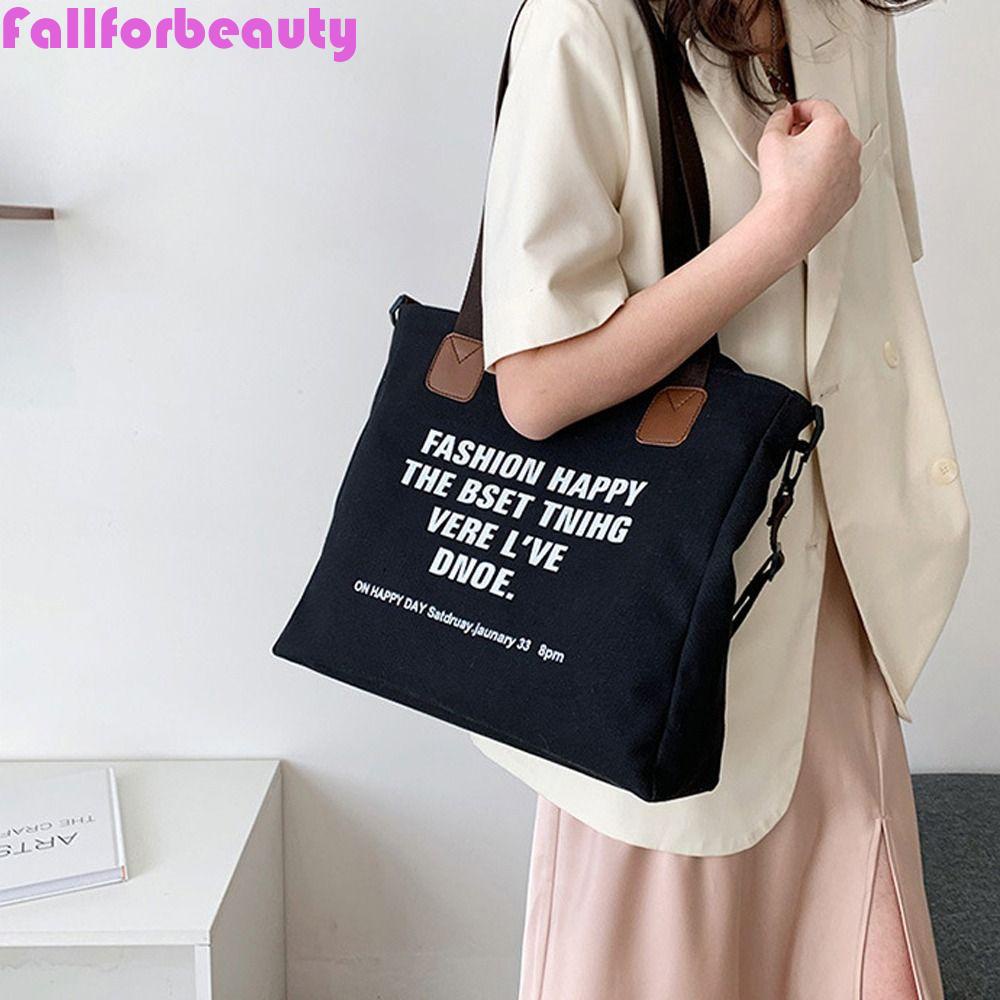 FALLFORBEAUTY Túi Đựng Mỹ Phẩm Vải Canvas In Chữ Mommy Thời Trang Đường Phố