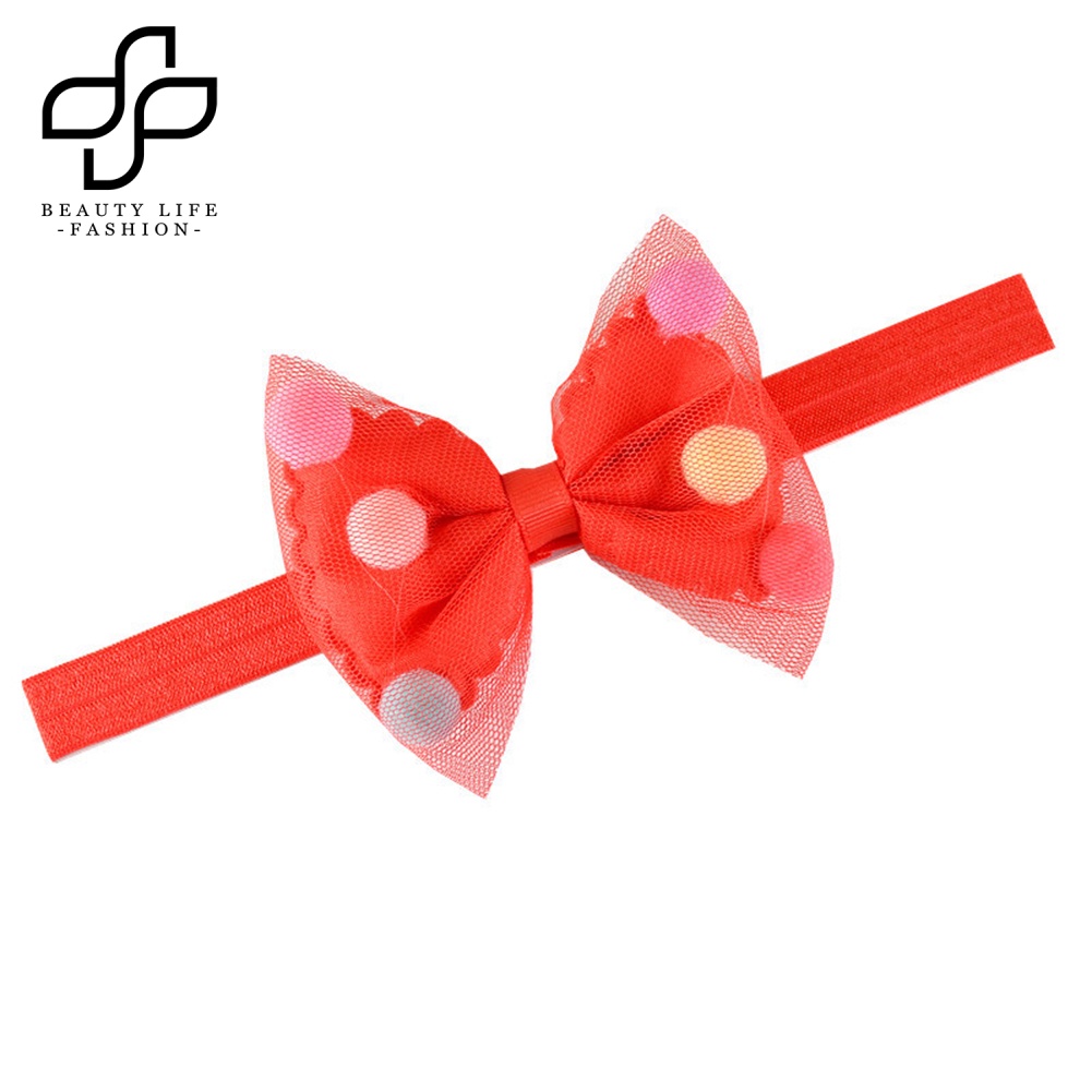 Băng Đô Nơ Đính Bóng Lông Co Giãn Dễ Thương Cho Bé Gái