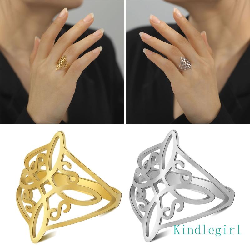 Nhẫn Đeo Tay Xếp Chồng Lên Nhau Bằng Thép Không Gỉ Hình Nút Thắt Celtic Cho Nữ