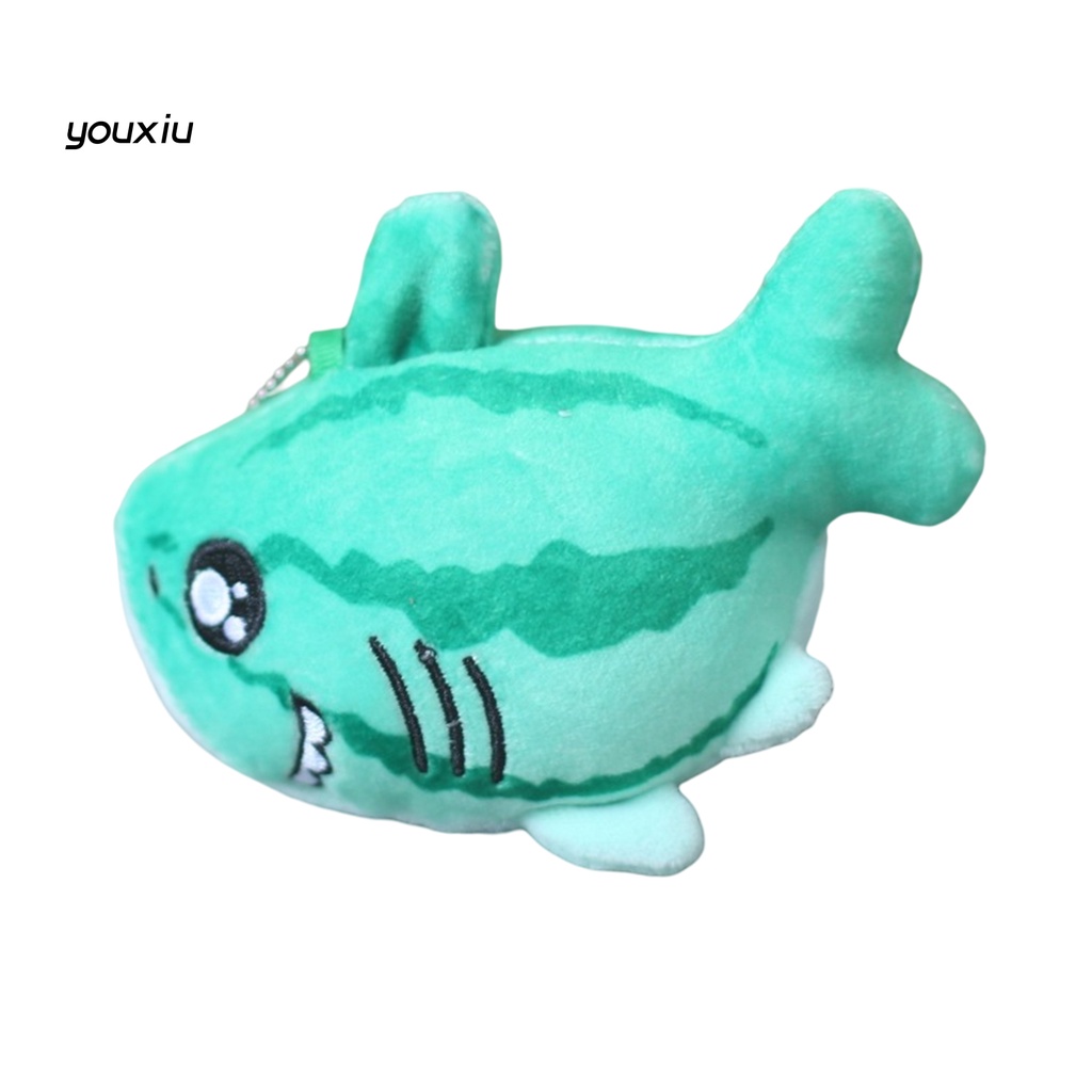 Đồ chơi nhồi bông Hình Cá Mập / Dưa Hấu / Ong Hoạt Hình 12cm Trang Trí Ba Lô