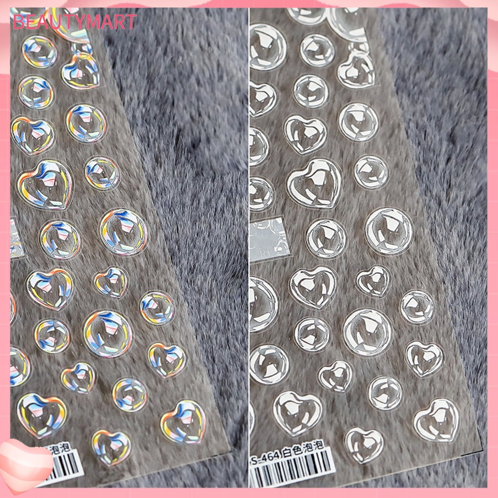 Miếng Dán Trang Trí Móng Tay Trong Suốt Siêu Mỏng Họa Tiết Bong Bóng 5D
