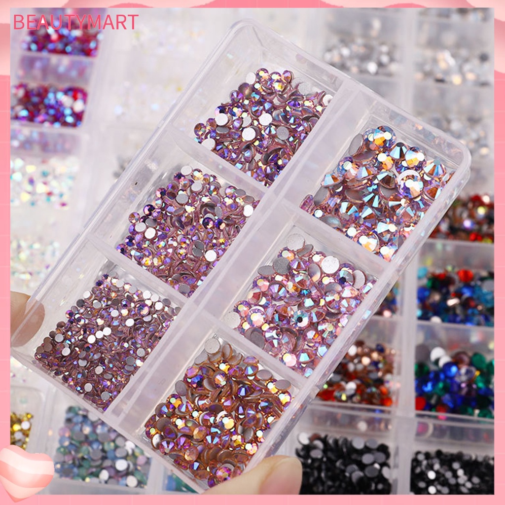 Hộp 6 Ngăn Đựng Đá Đa Năng Nhiều Hình Dạng Trang Trí Móng Tay Nghệ Thuật