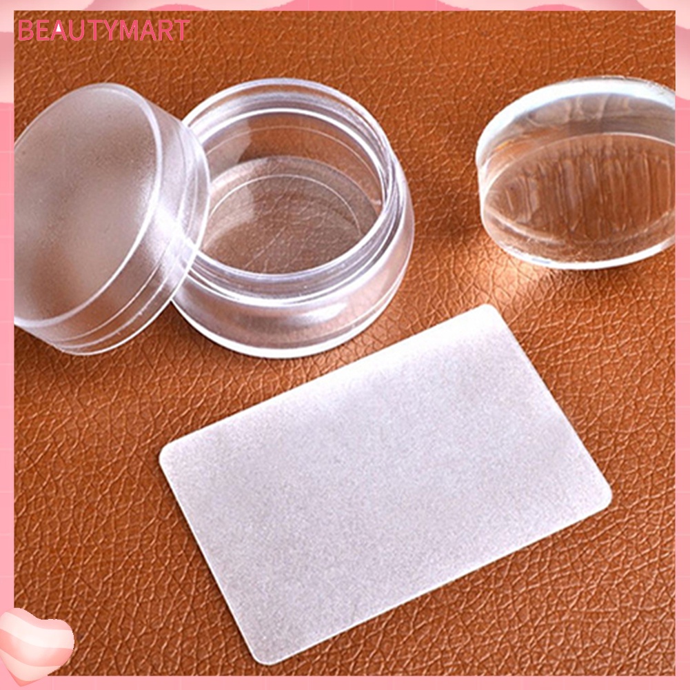 Bộ Dụng Cụ In Hình Móng Tay Nghệ Thuật Bằng Silicone Trong Suốt + Dụng Cụ Cạo DIY