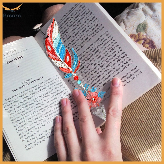 Set 6 Bookmark Thủ Công Tự Làm Hình Hoa Và Lông Vũ Cho Người Mới Bắt Đầu