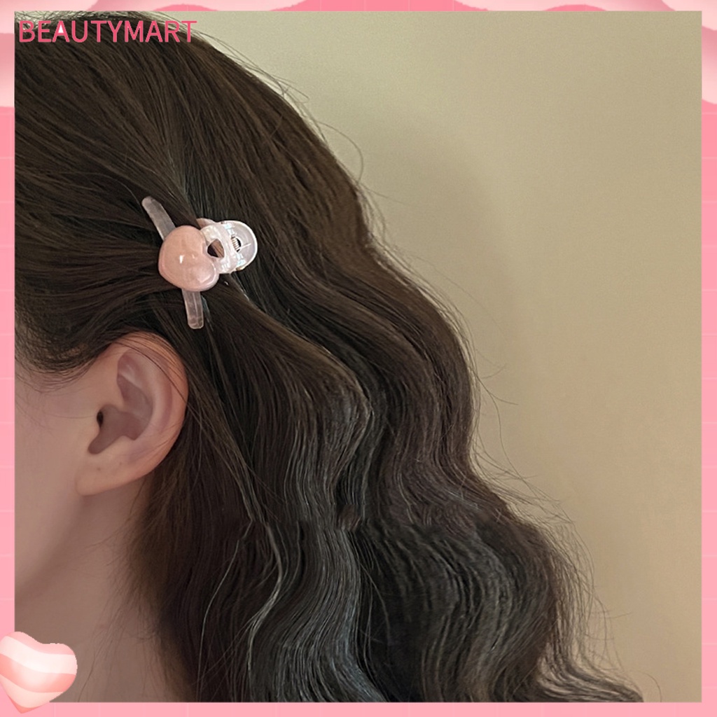 Kẹp Tóc Càng Cua Chống Trượt Kết Cấu Đá Hình Trái Tim Thanh Lịch