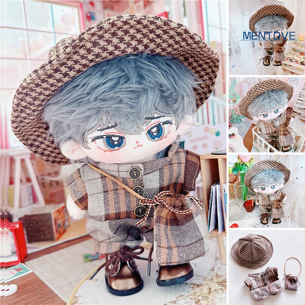 1 Bộ Đồ Chơi Búp Bê Gồm Áo Liền Quần + Nón + Túi Đeo Chéo + Túi Đeo Chéo + Vải Cotton Mềm Mại Phong Cách Cổ Điển Dễ Thương Cho Bé Gái 20