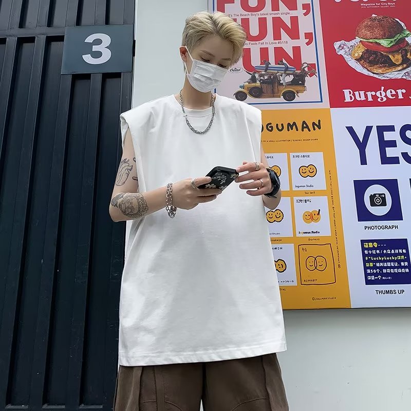 Áo Thun Cotton Sát Nách Dáng Rộng Phong Cách Bóng Rổ Hợp Thời Trang Mùa Hè Cho Nam