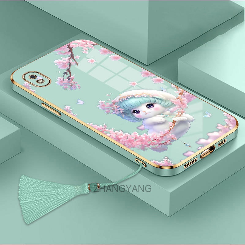 Ốp Điện Thoại TPU Mềm Họa Tiết Hoa Có Dây Đeo Cho Samsung a10