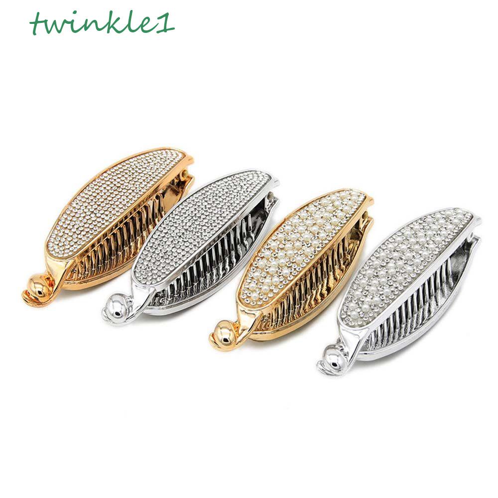 Kẹp Tóc Quả Chuối Lấp Lánh Thanh Lịch Cho NữGiá Đỡ Đuôi Ngựa Bằng Nhựa Tiện Dụng