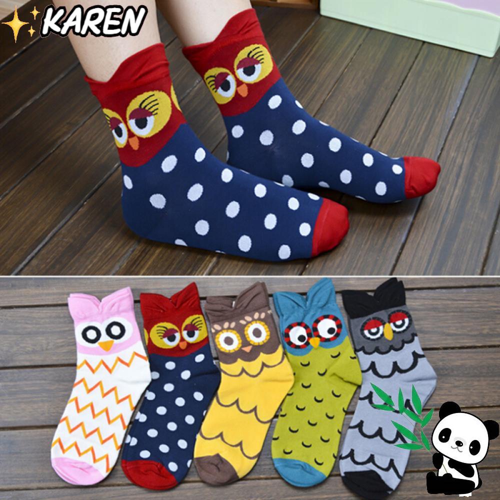 Vớ Giữ Ấm Mùa Đông In Họa Tiết Cú Hoạt Hình Cho Nữ