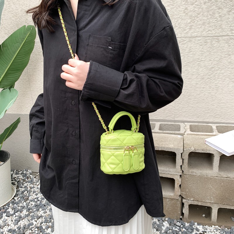 Túi Đeo Chéo mini Dây Rút Thêu Họa Tiết Hình Thoi Thời Trang Cho Nữ