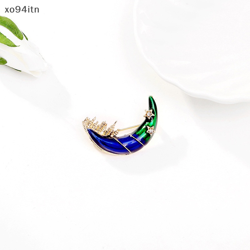 Ghim Cài Áo Hình Lâu Đài Mặt Trăng Tráng Men Thời Trang Cho Nữ