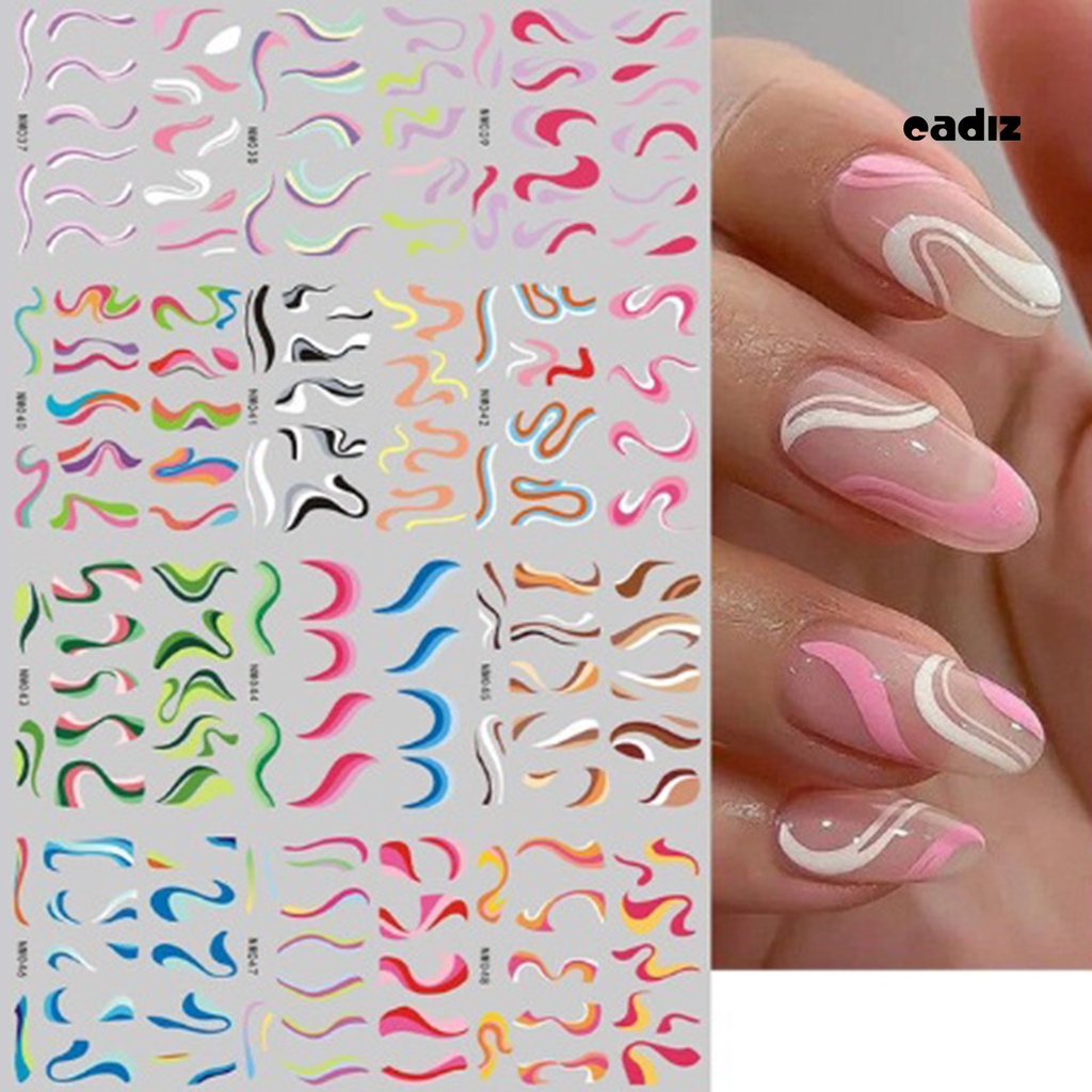 Bộ 12 Miếng Dán Trang Trí Móng Tay Nghệ Thuật Tự Dính Không Phai Màu