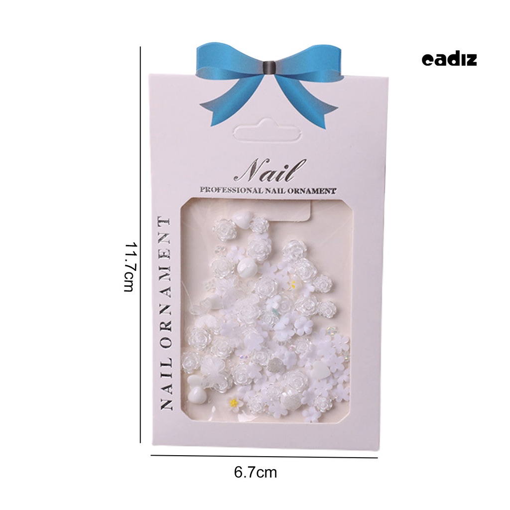 Set 2 Túi Phụ Kiện Trang Trí Móng Tay Nghệ Thuật Hình Hoa Hồng Sáng Bóng Dễ Tháo Rời DIY