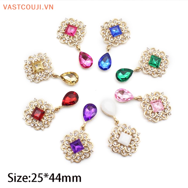 Nút Vuông Hợp Kim 25 * 45MM Đính Đá Trang Trí Hộp Quà Đám Cưới