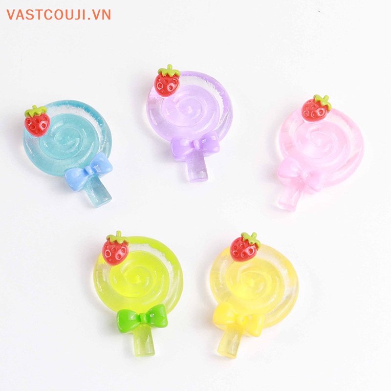 Set 3 Mô Hình Kẹo Mút Mini Bằng Nhựa Resin Phát Quang Trang Trí Tiểu Cảnh