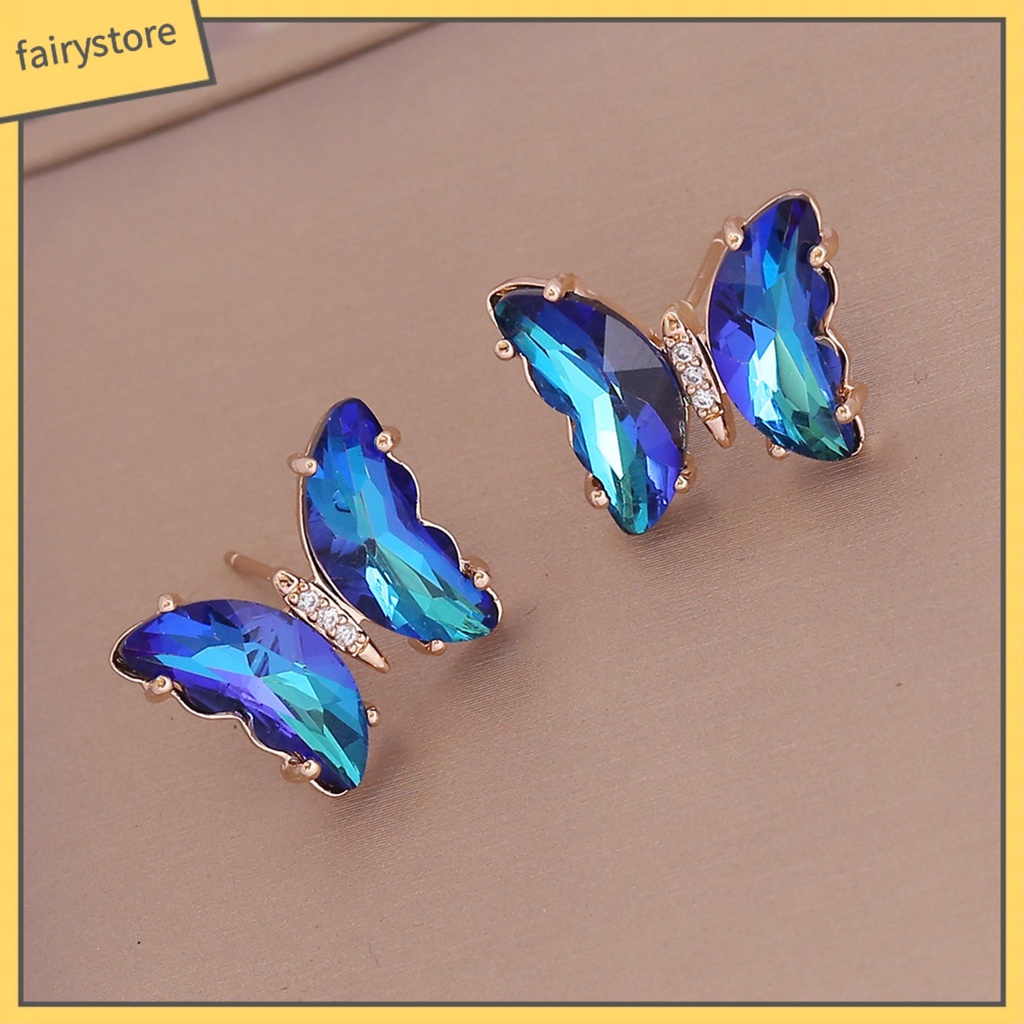 1 Đôi Bông Tai Hình Bướm Màu Sắc Ngọt Ngào Lâu Trôi