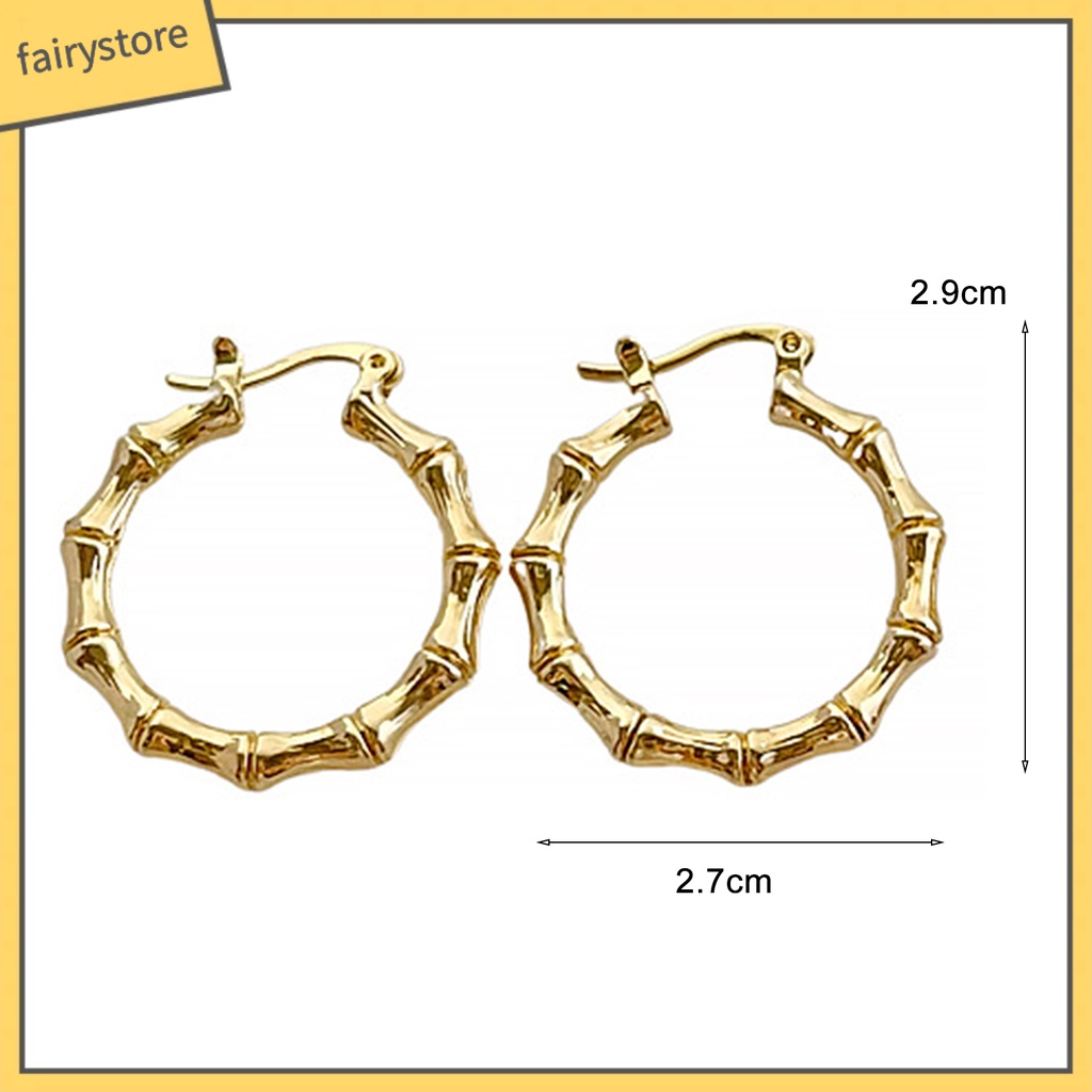 1 Đôi Bông Tai Hình Tròn Bằng Tre Thời Trang Dành Cho Nữ