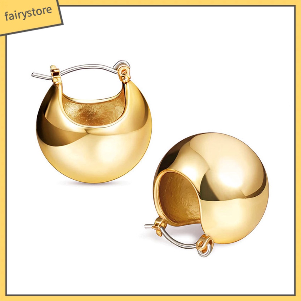 1 Đôi Bông Tai Hình Tròn Phong Cách Punk Tinh Tế Dành Cho Nữ