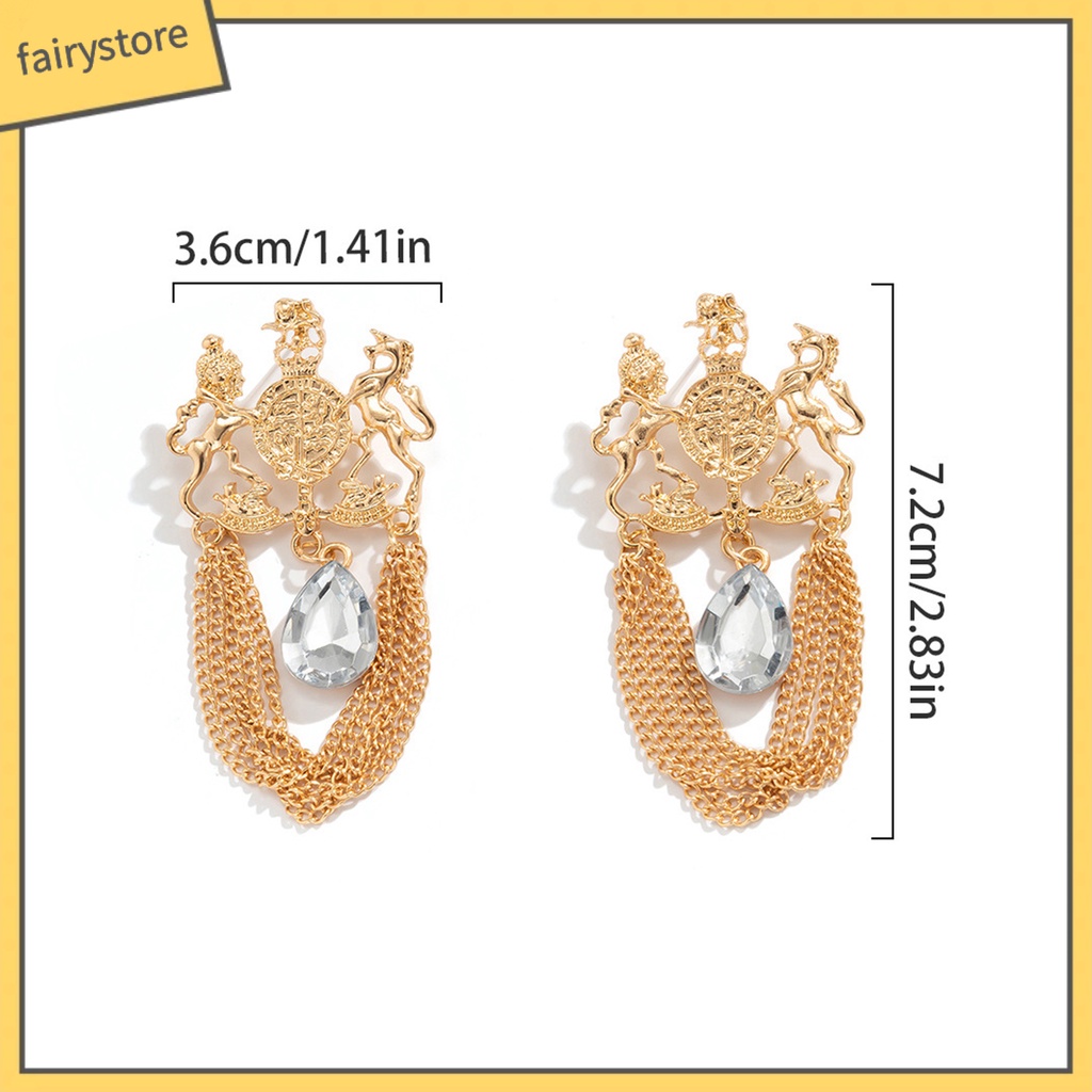 1 Đôi Bông Tai Đính Đá Sáng Bóng Phong Cách Cổ Điển Thời Trang Dành Cho Nữ