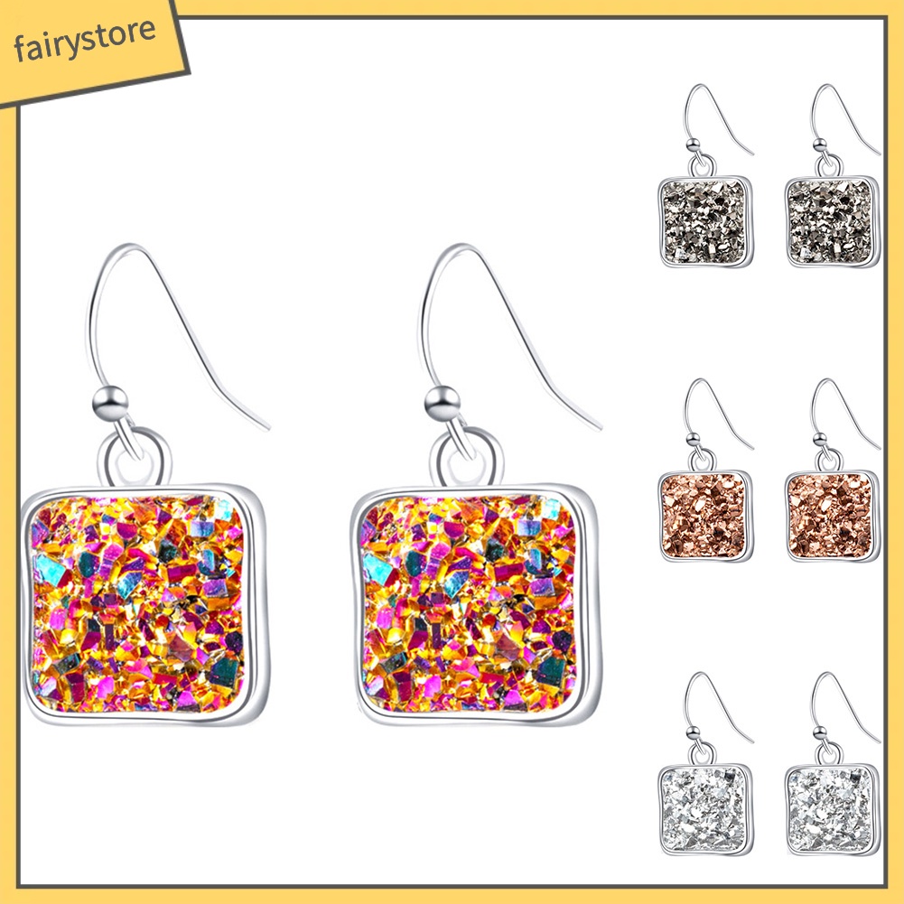 Bông Tai Dáng Dài Hình Vuông Thời Trang Dành Cho Nữ