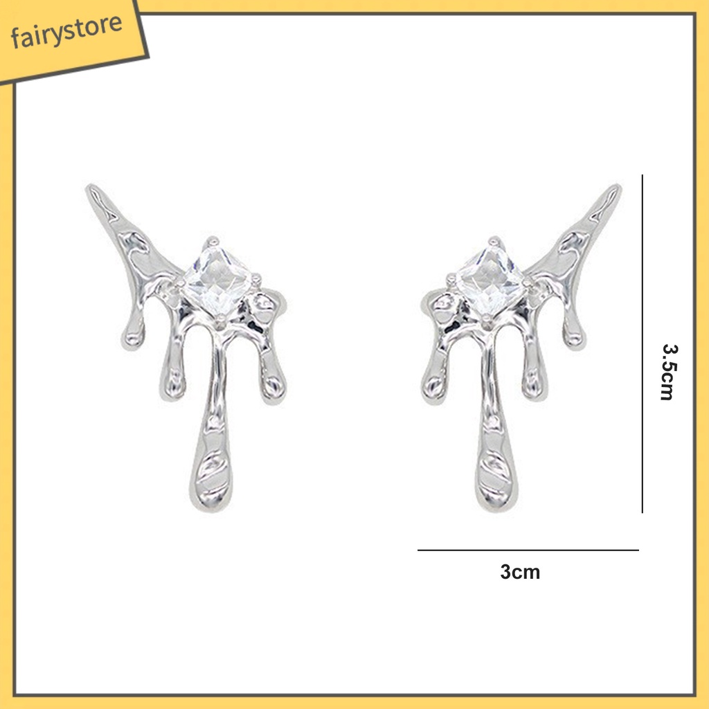 1 Đôi Bông Tai Hình Giọt Nước Đính Đá Zircon Thời Trang Cho Nữ