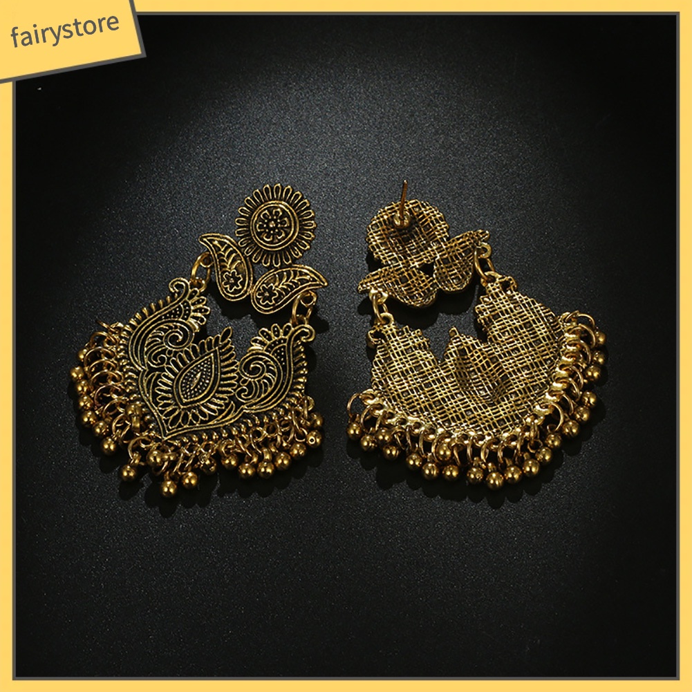 Khuyên Tai Nữ Hình Tròn Chạm Khắc Thời Trang