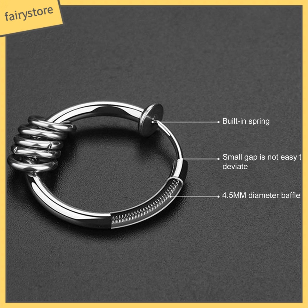 1 Khuyên Tai Tròn Unisex Không Cần Xỏ Lỗ Dùng Hàng Ngày