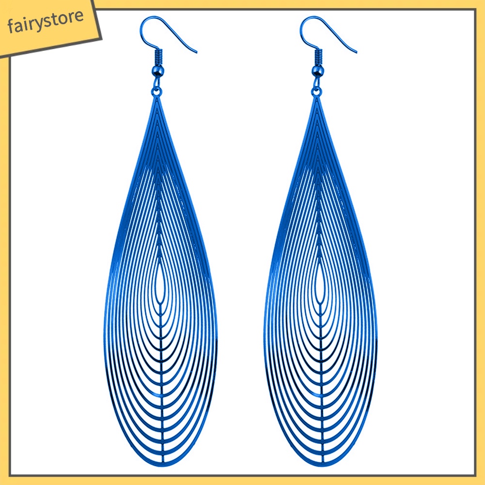 Bông Tai Hình Giọt Nước Bằng Thép Không Gỉ Màu Cầu Vồng Thời Trang Dành Cho Nữ